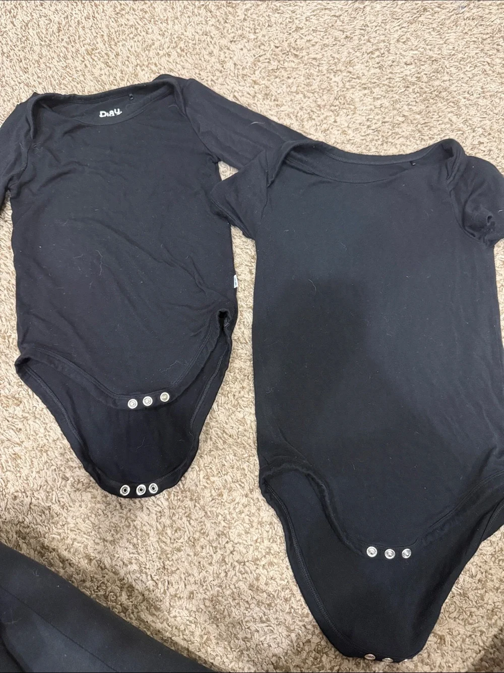 Little Sleepies Black One-Piece Bodysuit Set - Short & Long Sleeve 18-24m